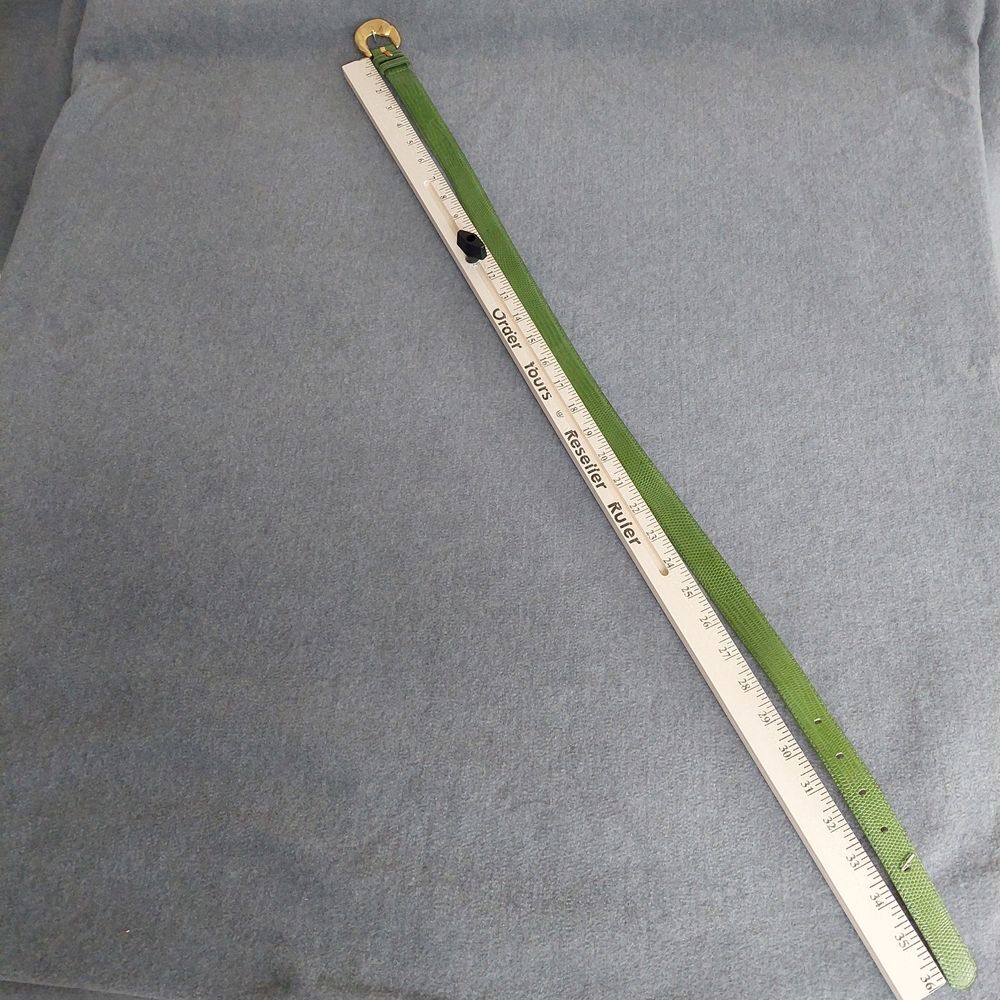 Vintage Worthington Green Faux Lizard Skin Leather Belt - Large